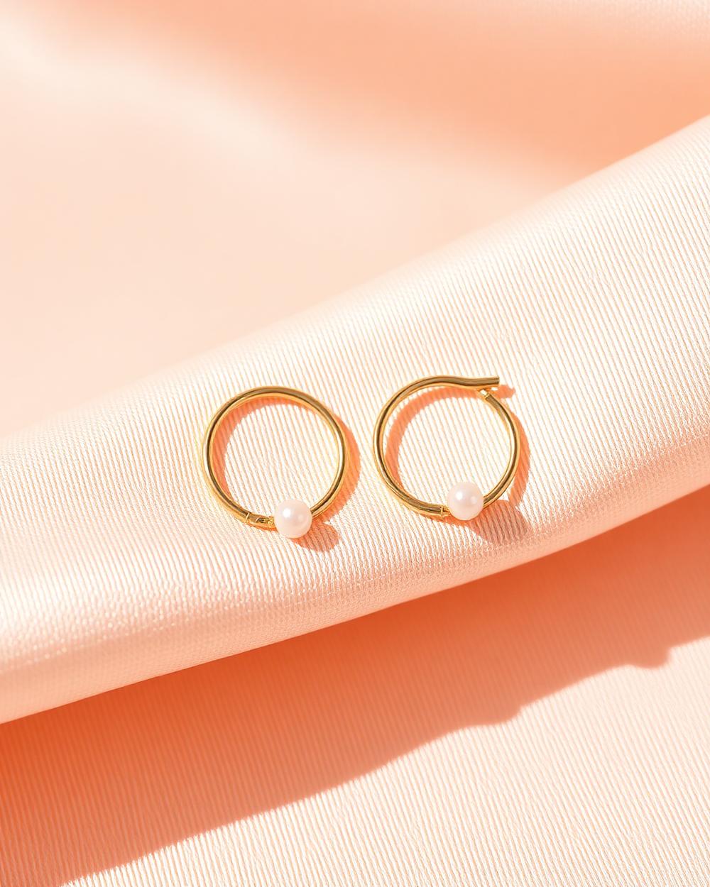 Pearl Drop Hoops